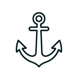 Anchor icon indicating boat-only access or anchoring spot