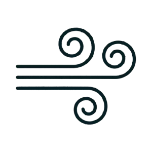 Wind icon indicating the beach is sheltered from specific winds